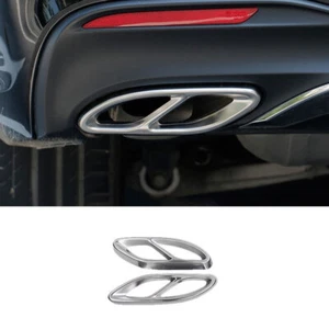 For Benz GLE GLS 2016-2019 Chrome Steel Rear Tail Exhaust Pipe Muffler Tip 2pcs - Picture 1 of 7