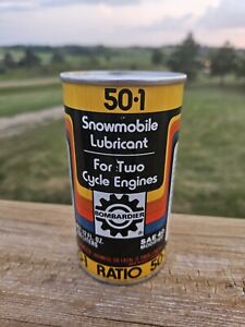 Vintage Bombardier Snowmobile Lubricant Oil Can Tin 12oz Full MN USA