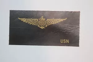 WW2 US U.S. NAVY USN PILOT WING BROWN LEATHER FLIGHT JACKET NAME PATCH BLANK - Picture 1 of 1