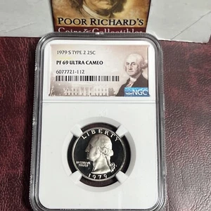 1979S Scarce Type 2 Proof Washington Quarter. NGC PF69 UC SQ1180 - Picture 1 of 7