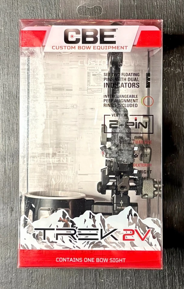 CBE Trek 2V .019 Archery Sight 2 Vertical Pins Left Hand New - Image 1 of 3