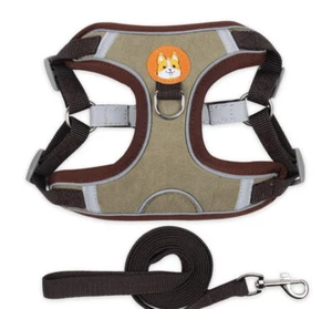 Dog No Choke harness size Small Brown Reflective Pet NEW - Picture 1 of 6