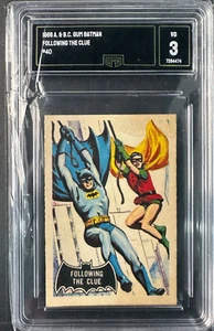 1966 Topps Batman Black Bat Batman Robin Following The Clue #40 GMA 3 - Picture 1 of 2