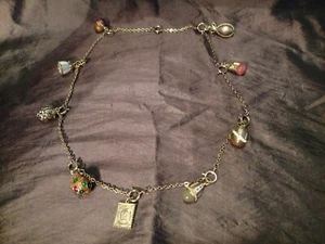 Vintage Joan Rivers iconic Faberge enamel egg Charms Necklace - Picture 1 of 7