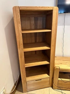 Oak Furnitureland Natural Solid Oak Tall Bookcase - Picture 1 of 1