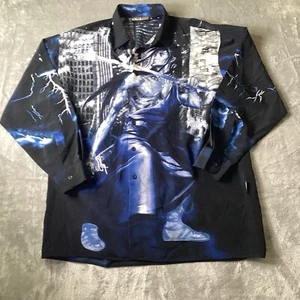 Veezo Shirt Men’s XL Japanese Anime Graphic Swordsmen Long Sleeve Button Up - Picture 1 of 11