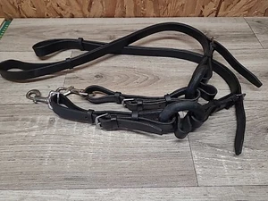 Leather Lunging Side Reins, Full Size, Black. (ref.208Y) - Picture 1 of 9