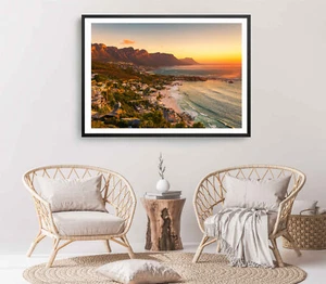 Cape Town Beach Print, Africa Wall Art, Sunset Framed Beach Wall Art, Coastal - Picture 1 of 5