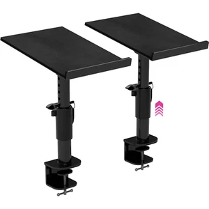 Studio Monitor Speaker Stands - 12x9" Adjustable Clamp-On Desktop Mount (2-Pack) - Picture 1 of 7