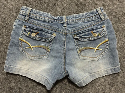 Unionbay Jean Shorts Girls Size 14 Blue Flap Embroidered Pockets - Image 1 of 4