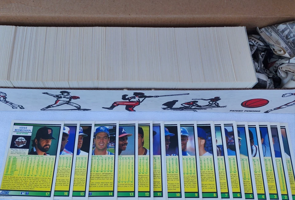 Tarjetas coleccionables deportivas MLB 1992 Score Baseball Series 1 caja de 900 quilates 1-440 con dobles Foto 1 de 4