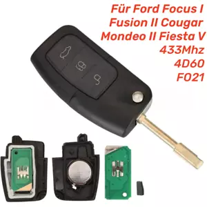 433MHz for Ford Focus Fusion Cougar Mondeo 4D60 3 Button Remote Key - Picture 1 of 6