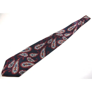 Towncraft Navy Blue Red Grey Purple Paisley Mens Necktie Dress Tie 100% 60" - Picture 1 of 3