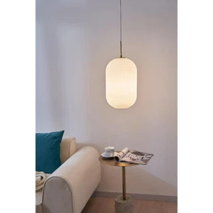 Design Pendelleuchte Deckenlampe Delight Ø25cm Glas Weiß Gold 1 x E27 UVP 133€ - Bild 1 von 8