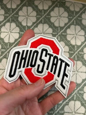 HANDMADE OHIO STATE Buckeyes NFL EMBROIDERED IRON ON PATCH Embroidery 3.37 inch