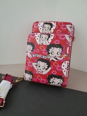 Сумочка и бумажник Betty Boop с ремнем через плечо 3 отделения розовый - Изображение 1 из 4