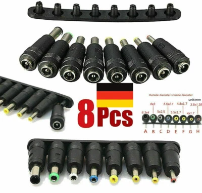 8 Stk Universal DC Adapter Tipps Ladegerät Powers Supply Netzteil Für Laptop PC - Bild 1 von 4