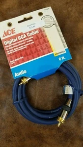 New Digital RCA Gold plated Cable Audio 6' ACE 3173242 - Picture 1 of 3