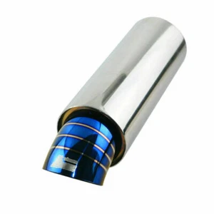 2'' 2in ID 3'' Outlet Round High Flow Racing Exhaust Muffler Tip Burnt Blue TIP - Picture 1 of 5