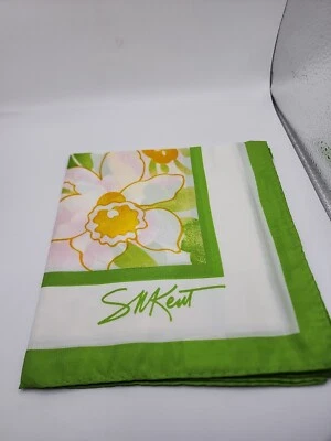 Vintage 1978 Avon Burst of Spring S. M. Kent Scarf Lime Green/Yellow Daffodils - Image 1 of 4