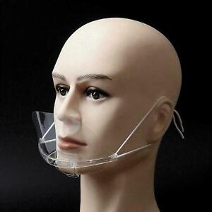 Mund Nasen Visier transparent Gesichtsmaske Kunststoff Schutzvisier 1x