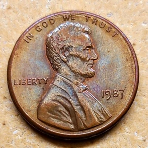 1987 Lincoln Memorial Penny-No Mint Mark - Obverse Error-STATES Error On Reverse - Picture 1 of 4