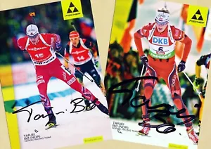 Tarjei BOE (1) 2 immagini autografe - copie stampate + mondiali di biathlon FIRMATE - CARTOLINA - Foto 1 di 1