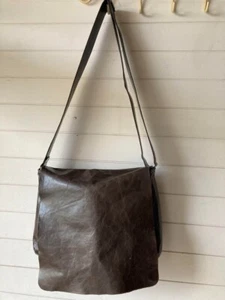 M0851 Messenger Crossbody Shoulder Bag Leather in Brown USED Good Condition JPN! - Picture 1 of 12