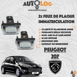 ✳️ 2x LED Kennzeichenbeleuchtung Peugeot 207 ✳️ Anti Fehler OBD ✳️  - Bild 1 von 9