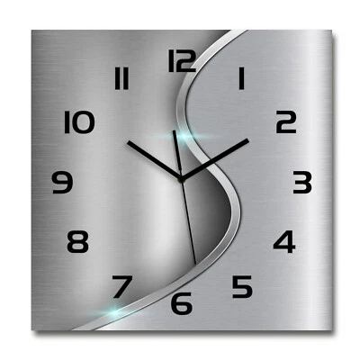 Tulup® Orologio Da Parete Vetro 60x60 cm - L'astrazione Di Metallo - Immagine 1 di 4