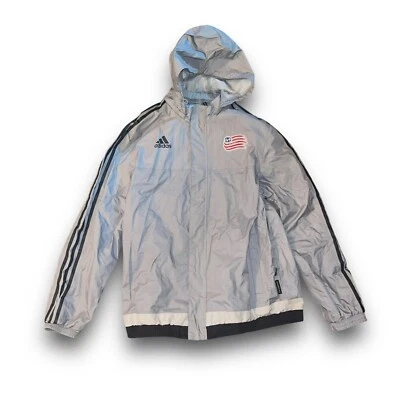 ADIDAS MLS NEW ENGLAND REVOLUTION FC CLIMAPROOF WINDBREAKER JACKET SIZE L - Image 1 of 4