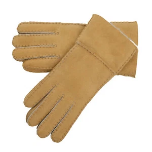 Women's Premium Sheepskin Gloves with Turn Back Cuff Luxury Shearling Lining - Picture 1 of 10