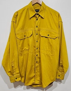 Versace Jeans Couture Shirt Yellow Gold Mens Medium Button Up Italy Made Vintage - Picture 1 of 9