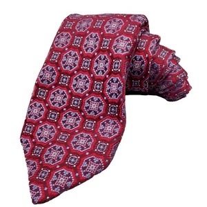 Paul Fredrick Sartoriale Medallion Seven Fold Men Silk Necktie Italy - Picture 1 of 6
