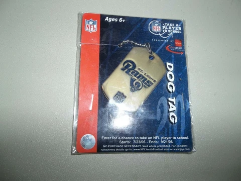 NFL ST LOUIS DOG TAGS NECKLACE NEW IN THE PACKAGE Cover