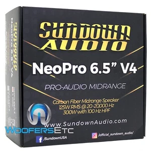 SUNDOWN AUDIO NEOPRO-6.5 V4 6.5" 300W RMS 4-OHM CARBON FIBER MIDBASS DRIVER - Picture 1 of 1