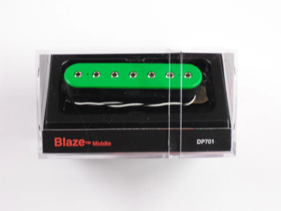 DiMarzio Blaze 7 Cuerdas Medio Bobina Única Pick-up Verde con Postes Cromados DP 701 Foto 1 de 1