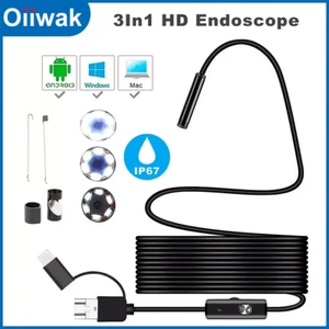 Oiiwak Endoscopio Boroscopio HD Inspección Cámara Mira para Android Impermeable 1M - Imagen 1 de 14