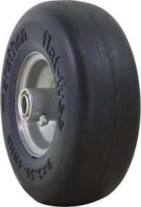 Marathon 9x3.50-4" Flat Free Lawnmower Tire on Wheel, 4" Centered Hub, 3/4" Bush - Picture 1 of 6