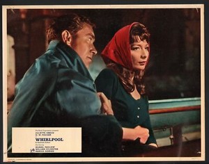 Whirlpool Lobby Card-O.W. Fischer holding the arm of Juliette Greco.