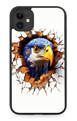 Funny Falcon Rubber Phone Case Falcons Bird Eagle Eagles Head Face Blue Beak DM0 - Image 1 of 2