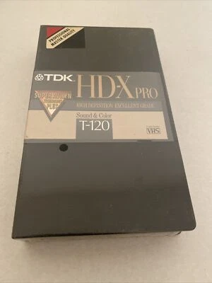 Cinta de video VHS en blanco TDK HD-X Pro T-120 profesional grado maestro, NUEVA Y SELLADA Foto 1 de 4