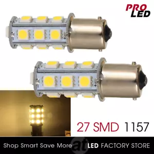 20X 1156 BA15S RV Trailer 12V LED Lights Bulbs 27 SMD Warm White - Bild 1 von 3