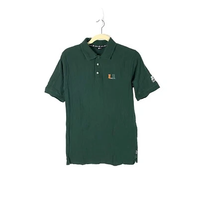 VINTAGE NCAA MIAMI HURRICANES TEAM LOGO STARTER POLO GREEN SHIRT SIZE XL MENS - Image 1 of 4