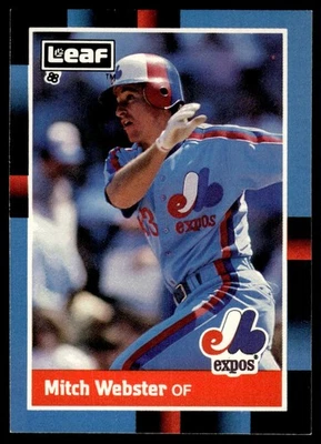 1988 Leaf Mitch Webster Montreal Expos #198 - Image 1 of 2