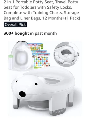 Bunwag 2 In 1 Portable Potty Seat Travel Potty Seat for Toddlers with Safety ... - Image 1 of 4
