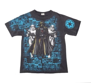 Vintage 90s STAR WARS Darth Vader Storm Tropper AOP Shirt Mens M Single Stitch - Picture 1 of 14