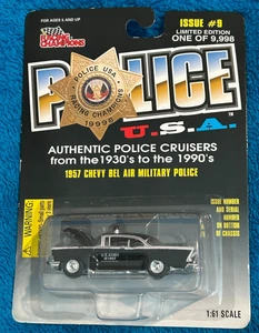 Racing Champions Police USA 1957 Chevy Bel Air Polizia Militare Esercito 1:61 NUOVO #9 - Foto 1 di 3