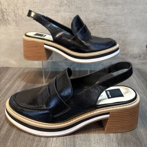 Dolce Vita Chunky Sling Back Heeled Hines Loafers in Black Size 9 - Picture 1 of 6