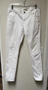 Cabi 219 Denim Skinny Jeans niedriger Bund Damengröße 6 34" cremefarben elfenbeinfarben Reißverschluss Hosenschlitz  - Bild 1 von 8